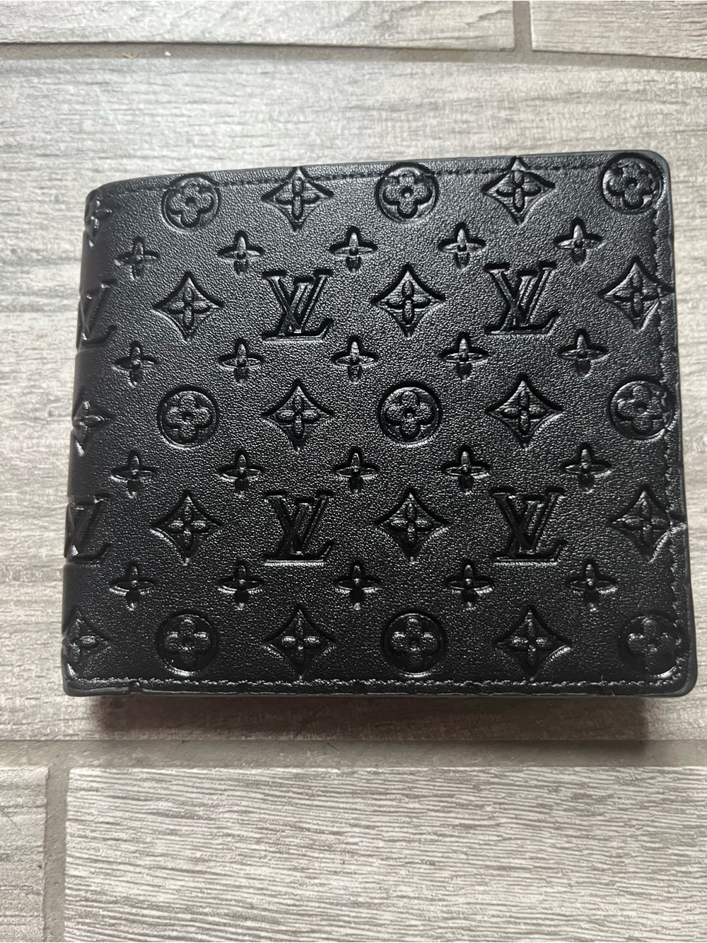 Louis Vuitton Black Monogram Embossed Leather Card & Key Wallet